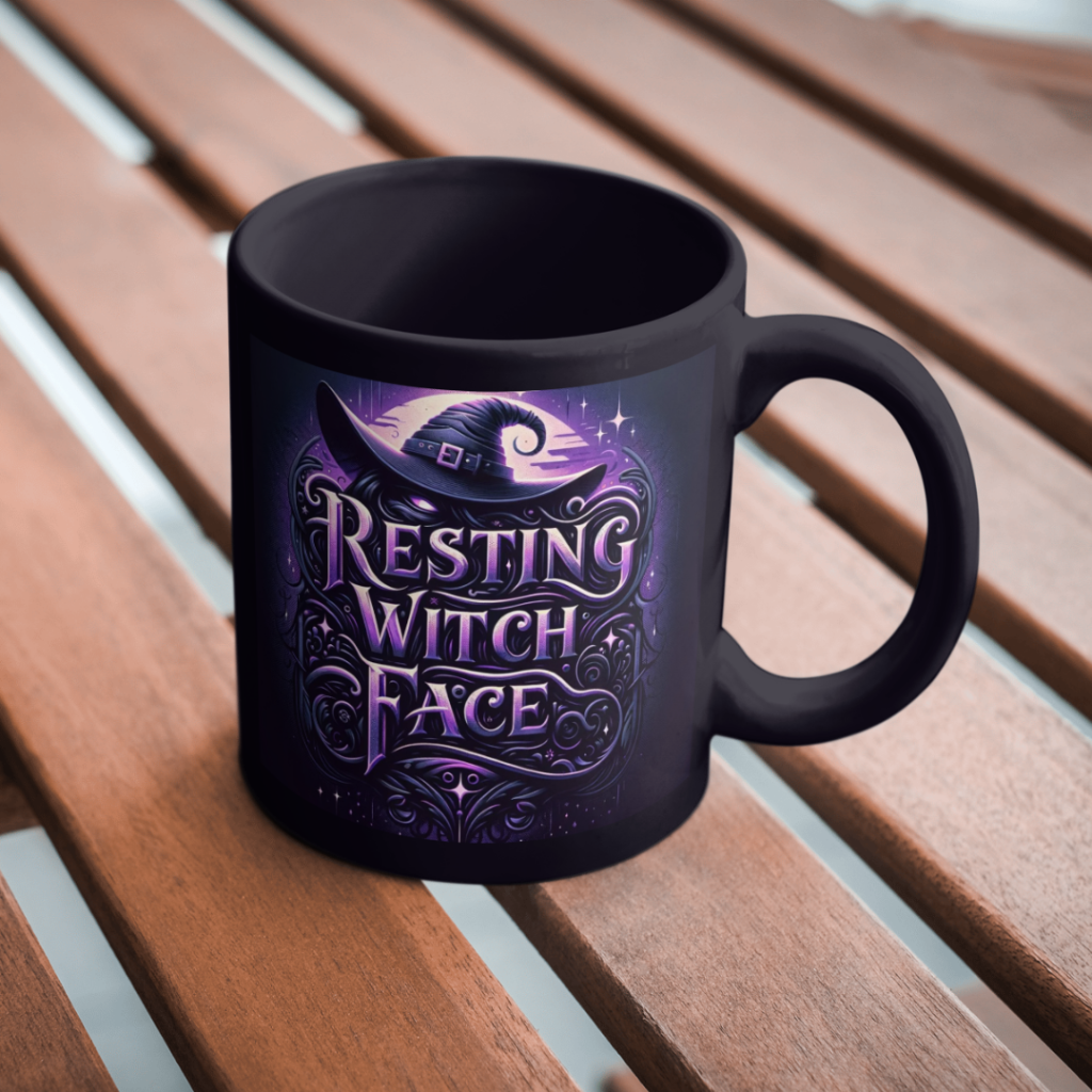 Resting Witch Face Halloween Mug